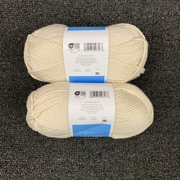 Lot Of 2 Draper James Cozy Wool, Cream, Merino Wool And Acrylic Yarn New - Picture 4 of 5